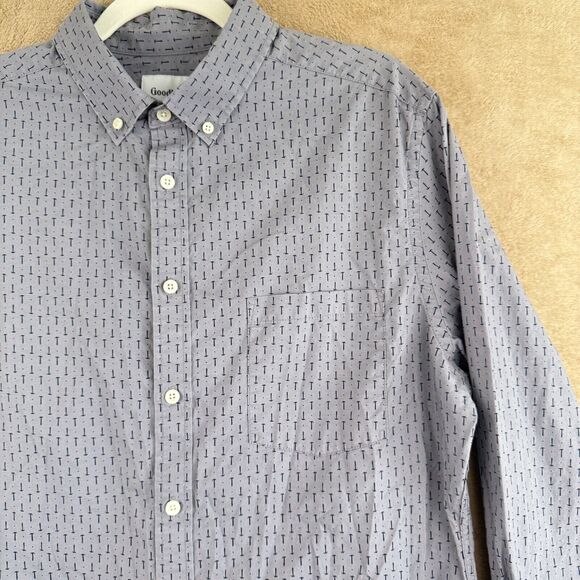 Goodfellow & Co Button-Up Mens L Gray Long Sleeve Slim Fit Casual Dress Shirt - Picture 4 of 11